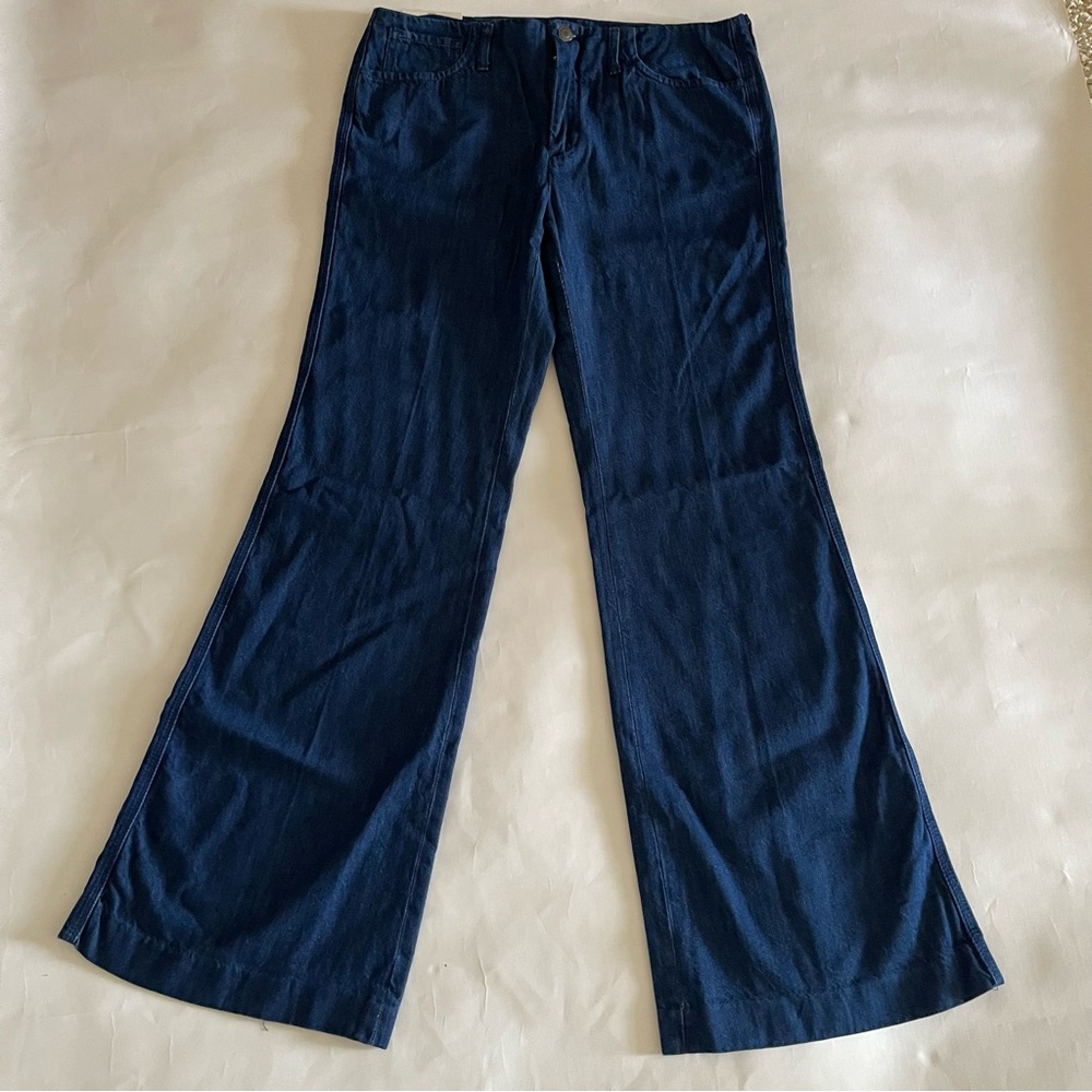 Zara Elegant Stylish Dark Blue Mid Rise Bootcut Denim Jeans